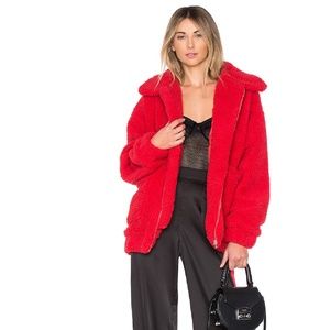 I AM GIA Pixie Fleece Coat Red Size Extra Small